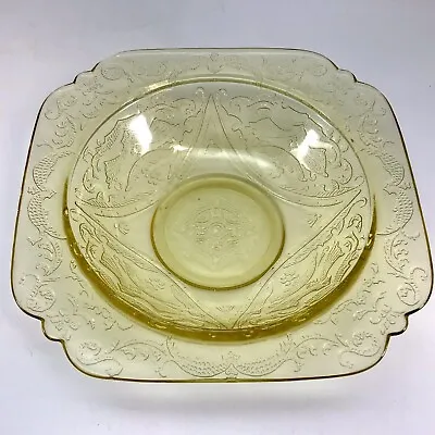 Amber Federal Glass Madrid 7  Salad Soup Bowl Depression Era 1930s Yellow • $6.99