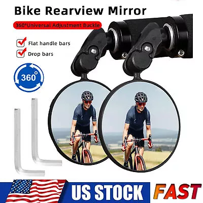 2pc Bike Rearview Mirror Mountain Bike Handlebar Convex Rear View Mirror Bar End • $9.99