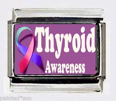 THYROID AWARENESS Medical Alert 9mm ITALIAN Photo CHARMS For Modular Bracelets • $5.95