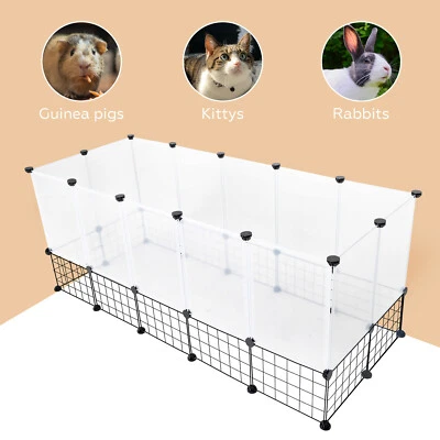 $49.99 • Buy Pet Cage Metal Playpen Dog Cat Rabbit Playpen Wire Run Fence Enclosures Indoor