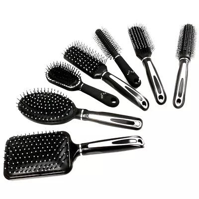 PROFESSIONAL HAIRBRUSHES Small-Large Round Radial Paddle Oval Vented Curls Waves • £6.02