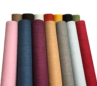 Plain Soft Linen Look Fabric Curtain Material Dressmaking Upholstery 145cm Wide • £0.99