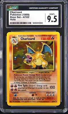1999 Pokemon Base Set 4 Charizard Holo Rare Pokemon TCG Card CGC 9.5 • $810
