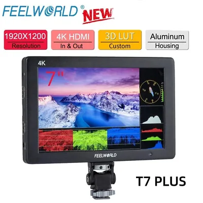 Feelworld T7 PLUS V2 7 Inch 3D LUT On Camera Field DSLR Monitor 4K HDMI Full HD  • £123.60