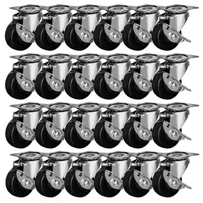 24 Pack High Quality 2  Swivel Caster Wheels Non Skid No Mark • $29.99