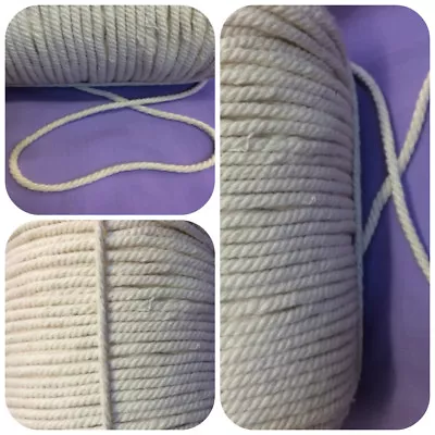 Soft Natural 100 % Cotton Macrame Piping Cord 4mm Thick  • £18.99