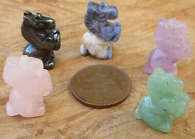 £6.75 • Buy Hand Carved 1 Inch Gemstone Mythical Creature Unicorn Stone Choices Available