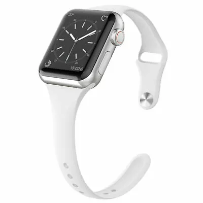$7.99 • Buy 44 45 Sports Silicone Bracelet Strap Band SLIM Apple Watch 8 Ultra 7 SE 6 5 4 3
