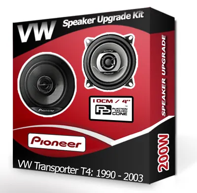 £35.99 • Buy VW Transporter T4 Front Dash Speakers Pioneer 4  10cm Car Speaker Kit 210W