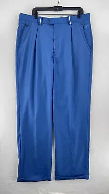 Steve Harvey Men's Pleated Dress Pants Trousers Size 38 X 34 Royal Blue • $29.99