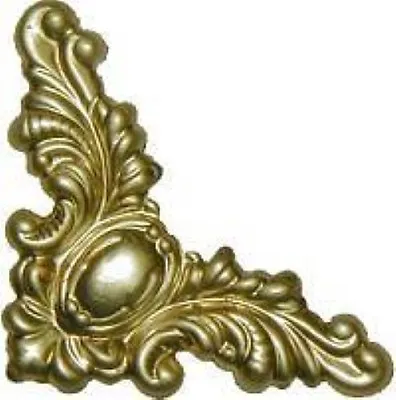 Decorative Corner - Brass - 1-1/2  - TRUNK CHEST STEAMER ANTIQUE • $2.25