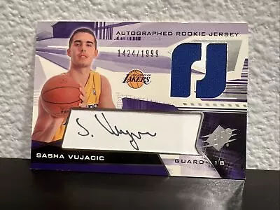 2004-05 UD SPx SASHA VUJACIC Autographed Rookie Jersey /1999 RC LA Lakers Auto • $19.99