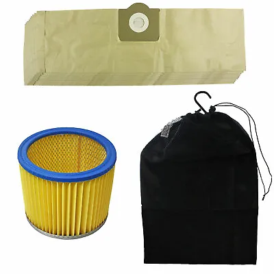 10 X Dust Bags + Filter For EARLEX Powervac Combivac WD1000 WD1100 WD1200P Bag • £19.39