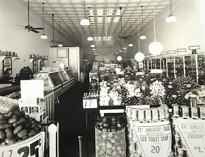 Oxnard Ventura County CA Panoramic Photo A&P Grocery Store Interior 1930-40s • $61.44