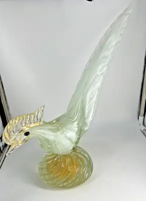 Vintage Murano Art Glass Rooster Pheasant Bird Gold Leaf Hand Blown Italy (ND) • $14.99