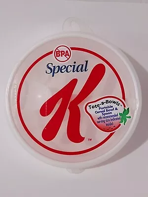 Kellogg's Special K Souvenir/Promo 13 Oz Plastic Bowl W/Spoon & Lid BPA FREE • $34.11