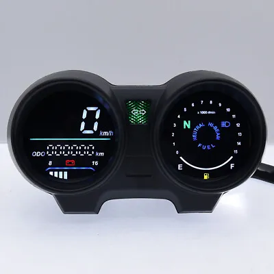 Digital Motorcycle LCD Dual Tachometer Speedometer Gauge For 150 Honda CG150 • $46.31
