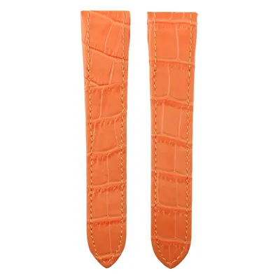 £34.32 • Buy 24.5mm Leather Strap Aligator Band For Cartier Santos 100 Watch Chrono Xl Orange
