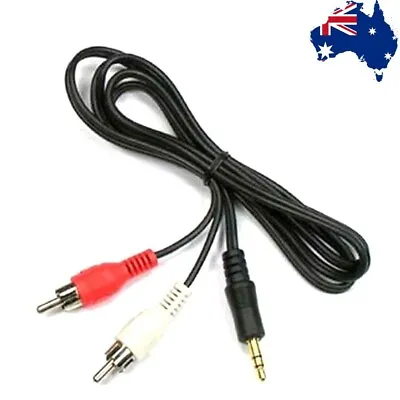 3.5mm Plug Male To 2 RCA Male AUX Stereo Audio Cable Adapter Cord • $6.99