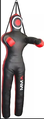 Brazilian Jiu Jitsu Grappling  Dummy MMA Wrestling Art Leather Black/Red 180cm • $99