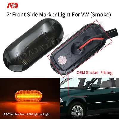 LED Side Marker Light Smoked For VW Golf MK4 MK5 Passat B5 Polo Jetta Seat 2PCS • $19.79