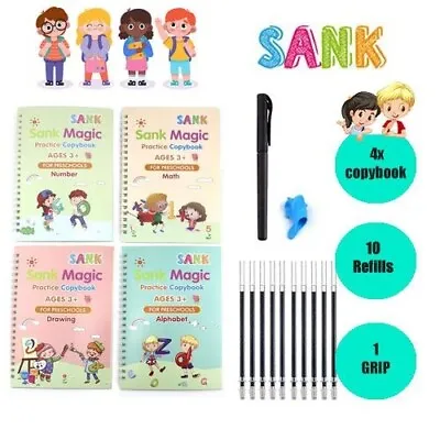 £13.99 • Buy 4x Magic Sank Practice Copybook Groove Handwriting Copy Book Calligraphy For Kid