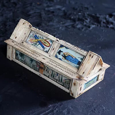 Napoleonic Prisoner Of War Painted Casket Dominoes Set • £1795