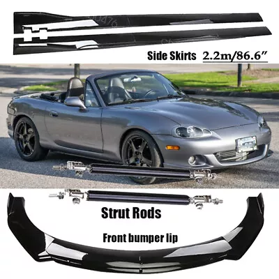 For Mazda3 Mazdaspeed Front Bumper Lip Spoiler Splitter+ Side Skirt+Strut Rods • $129.99