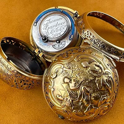 Thomas Gardner Quarter Repeater Repoussé Verge Fusee Gold Pocket Watch • $8750