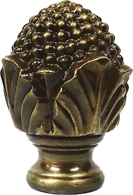 Lamp Finial-Solid Cast Brass FLOWER BUD-Highly Detailed Dual Thread Antq.Brass • $15