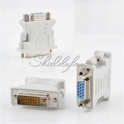 $3.30 • Buy 1 Pin DVI-D Male+15 Pin VGA Female To 24 Converter Adapter Video For Laptop PC