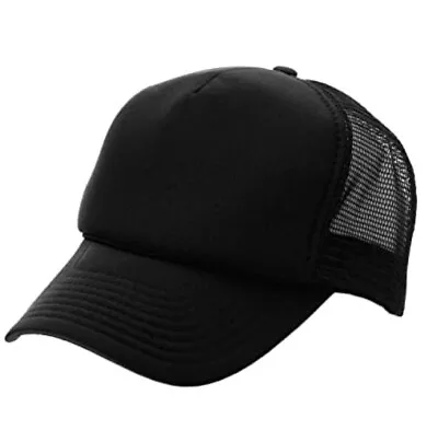 NYFASHION101 Solid Blank Mesh Adjustable Snapback Cotton 6-Panel Trucker Hat Cap • $11.99