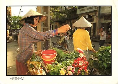 Market In Vietnam In Season Flowers Are Widely Available In Hanoi Postcard • $4.99