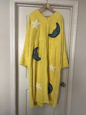 Canyon Group Co Vtg Yello Chenille Zip Up Robe W Moon Stars • $99