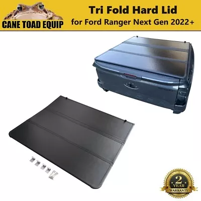 Tri-Fold Hard Lid Ute Tonneau Cover For Ford Ranger Next Gen 2022+ Dual Cab 4WD • $649.95