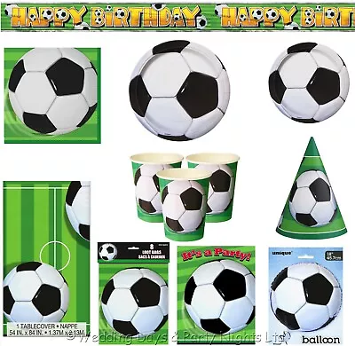 Football Tableware Banner Balloons Hats Party Bags Decorations Boy Girl Birthday • £2.48