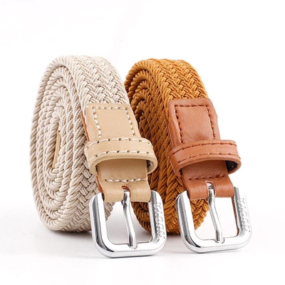 Elasticated Belts Stretch Elastic Braided Waist Belt Mens Womens Buckle Canvas • £5.20