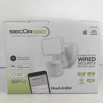 SECUR360 Wi-Fi Connected White Wired Single Head Voice Activated Motion Light • $19.99