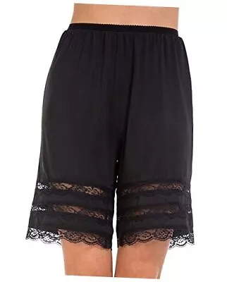  Half Slip Shorts Culotte For Women Split Skirt Lace Pettipants 3X-Large Black • $41.55