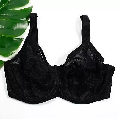 Wacoal Bra Size 32DDD Alluring Full Figure Unlined 855107 Underwire Black • $23.98