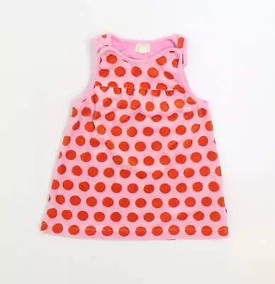 Me Too Girls Pink Polka Dot Cotton Trapeze & Swing Size 6-9 Months Round Neck Bu • $6.22