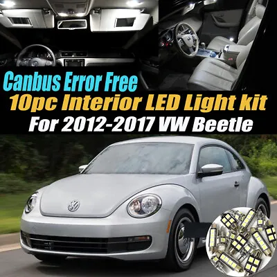 10Pc Canbus Error Free Interior LED White Light Kit For 2012-2017 VW Beetle • $14.69