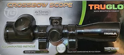 Truglo 4x32 Illuminated Green Or Red Reticle Crossbow/ Rifle Scope - Black • $59.99