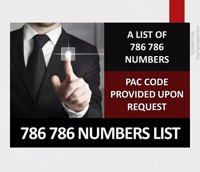 786 Gold Mobile Number Easy Memorable Business Vip Platinum Phone Sim Card List • £139