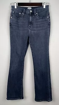 J Crew Womens Sz 28P Curvy Full Length Demi Boot Blue High Rise Dark Wash Jeans • $24.95