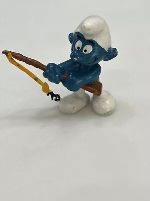 Vintage Smurfs 1978 Fisherman Angler Smurf  Fishing Pole Figure Toy Figurine • $5.99