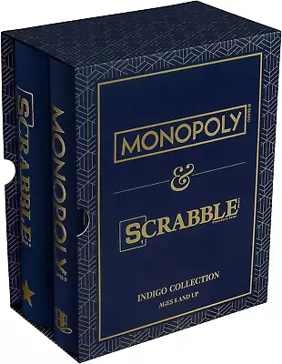 WS Game Company 41435 Monopoly And Scrabble Indigo Bookshelf Game Collection • $30