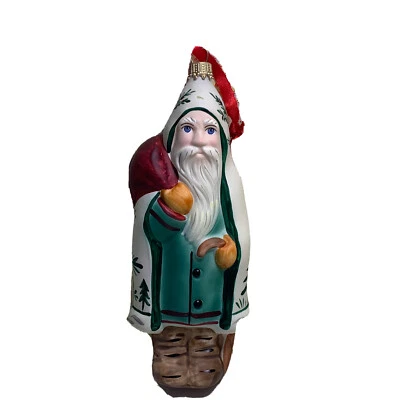 $22.99 • Buy Vaillancourt Folk Art Hand Painted Santa Clause Glass Christmas Ornament Broken!