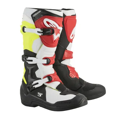 Alpinestars Tech 3 Black White And Red MX Off Road Boots Men's Sizes 15 & 16 • $98.99