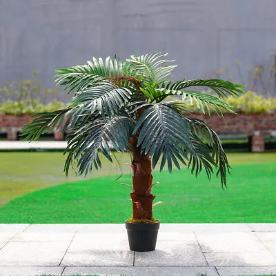 Realistic Artificial Palm Tree With Pot Fake Garden Outdoor Plant Home Decor UK • £34.95